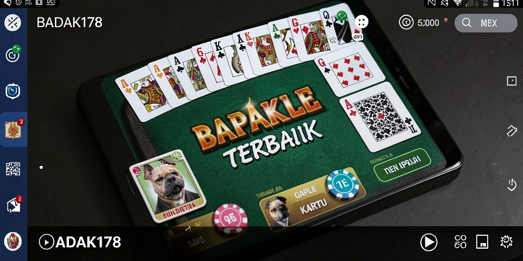 Tampilan gameplay seru dalam permainan Gaple BADAK178.