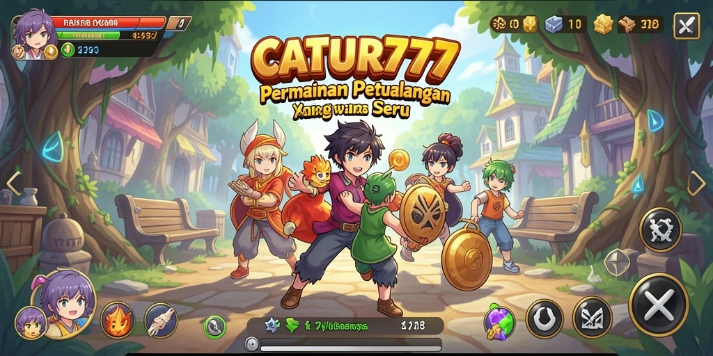 Tampilan aksi seru dari karakter Anime dalam CATUR777.
