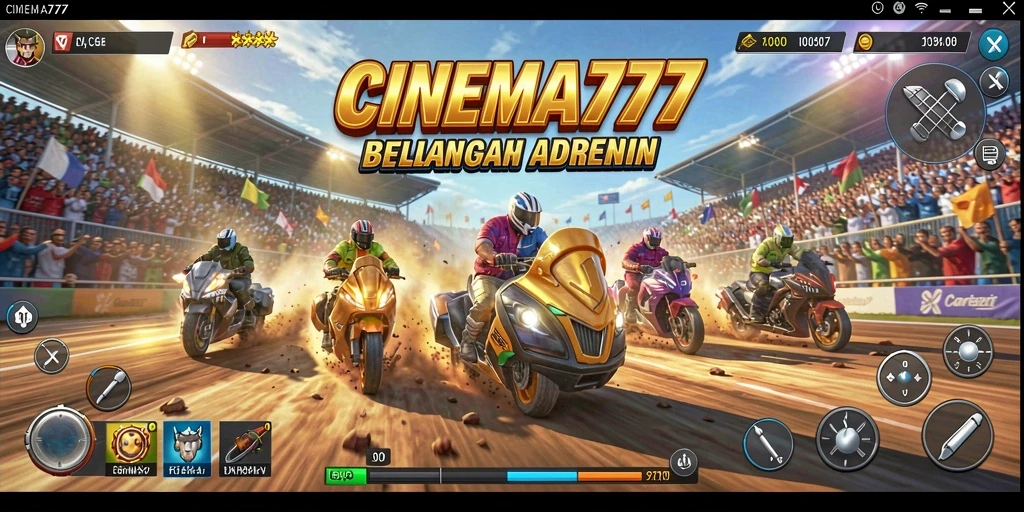 Tampilan gameplay balapan yang mendebarkan dari CINEMA777.