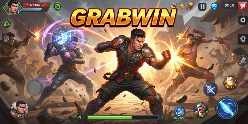 Tampilan aksi seru dalam permainan GRABWIN dengan grafik menawan.
