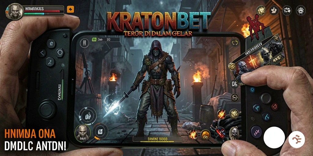 Tampilan gameplay mencekam di KRATONBET dengan suasana kelam.