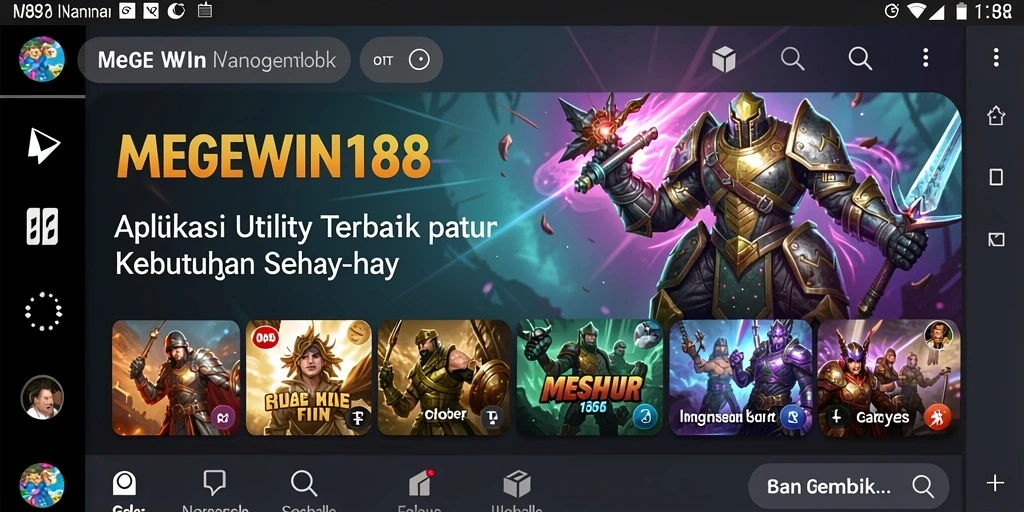 Tampilan antarmuka MEGEWIN188 yang intuitif dan modern.
