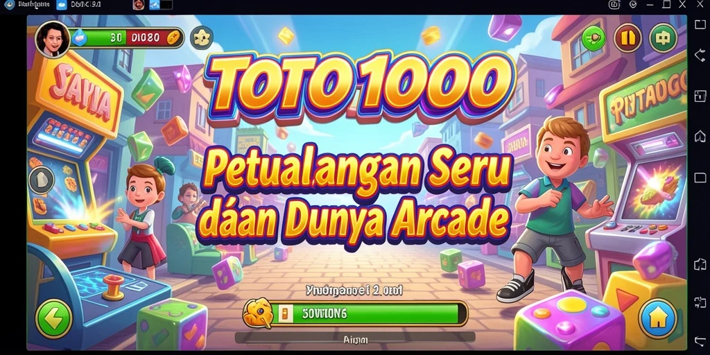 Tangkapan layar gameplay TOTO1000 menampilkan aksi seru di dunia Arcade.