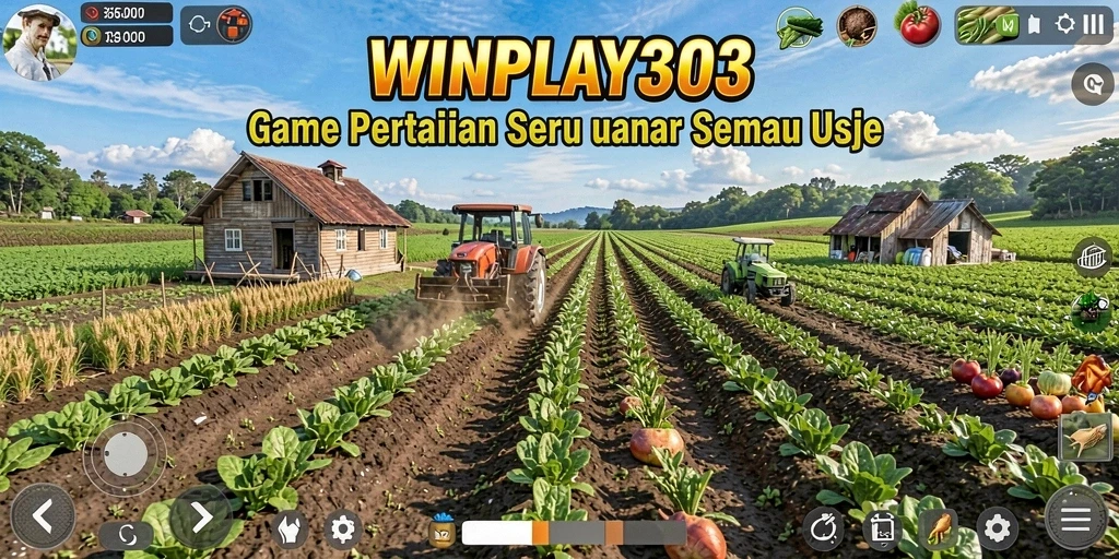 Tampilan gameplay WINPLAY303 yang menonjolkan aktivitas bertani.